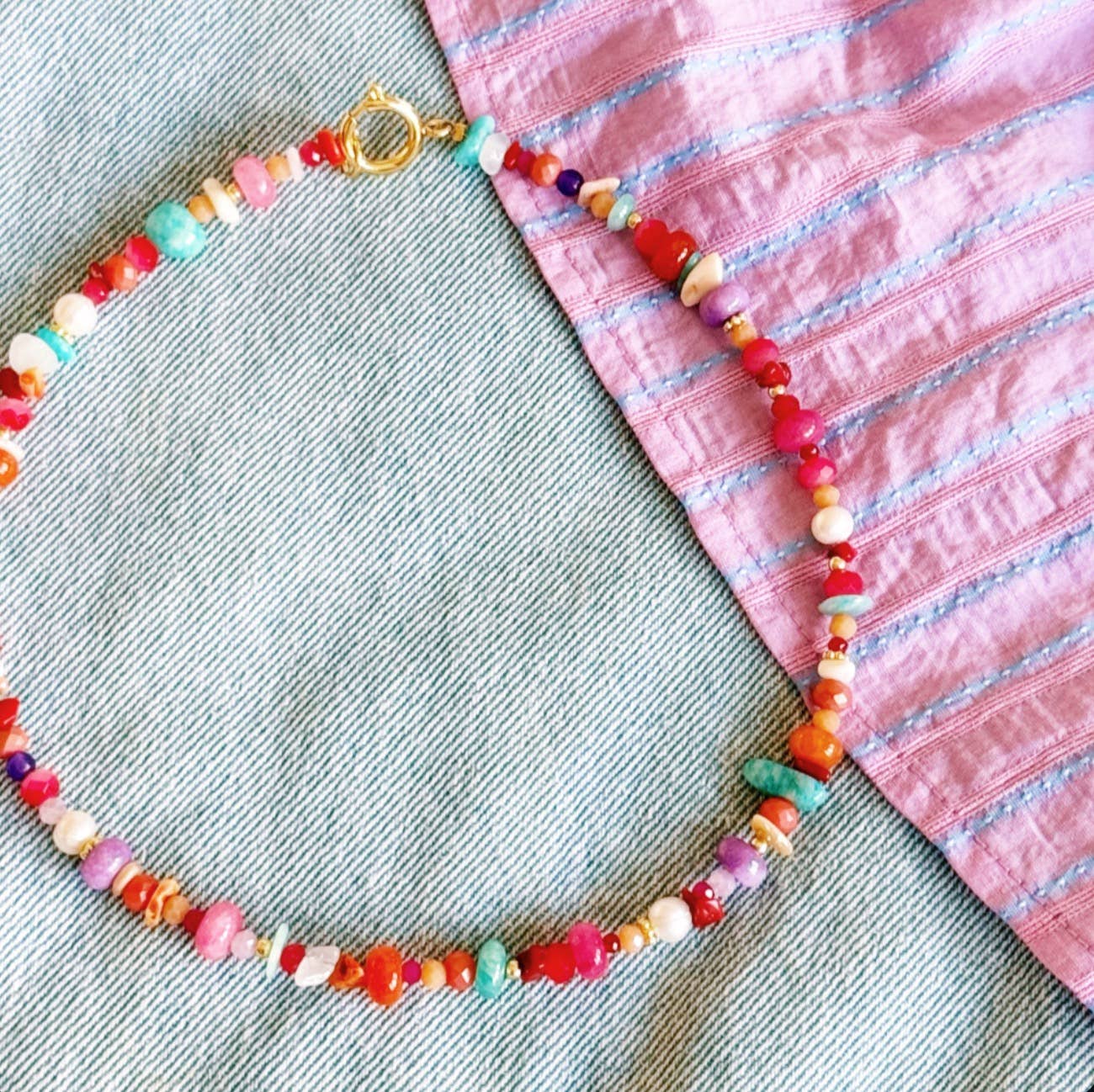 Bazou Mixed Bead Necklace – Multi