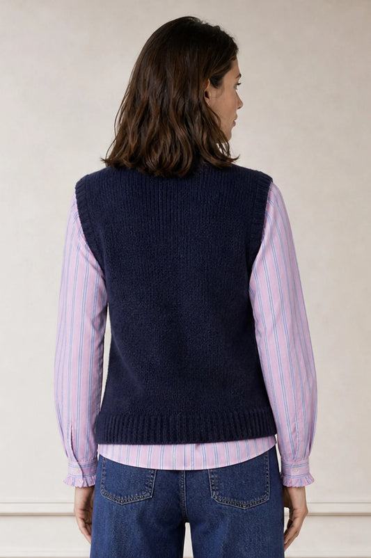 ASPIG ALPACA BLEND KNITTED TANK - Navy