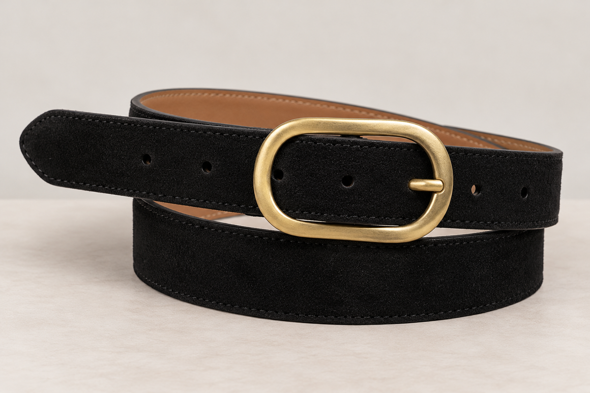 CINNAMON CLASSIC LEATHER BELT – Black