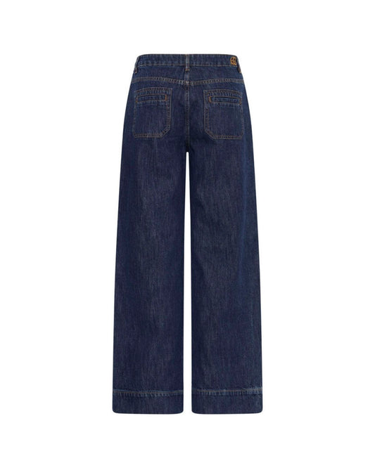 WIDE LEG JEANS WITH PATCH POCKETS - Authentic Denim Blue