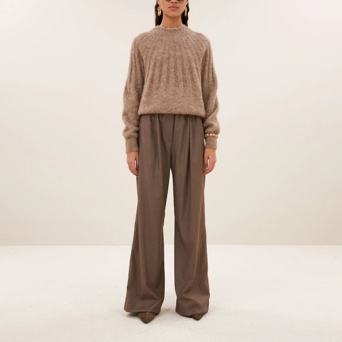 ZOE ALPACA BLEND JUMPER - Biscuit Melee