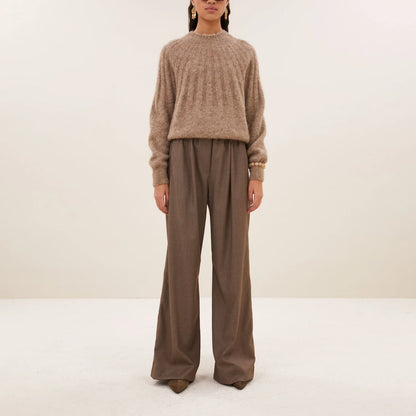 ZOE ALPACA BLEND JUMPER - Biscuit Melee