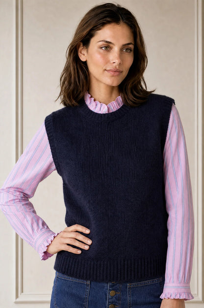 ASPIG ALPACA BLEND KNITTED TANK - Navy