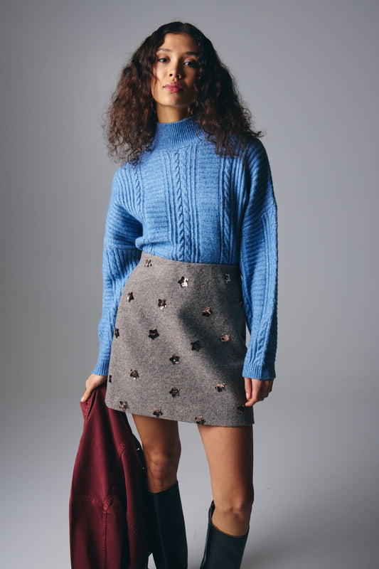 ICHI TURTLENECK KNIT - Allure Blue