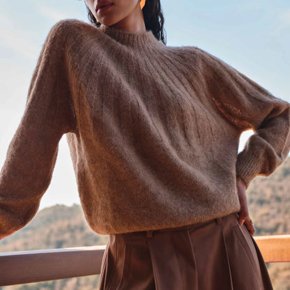 ZOE ALPACA BLEND JUMPER - Biscuit Melee
