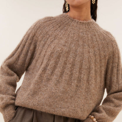 ZOE ALPACA BLEND JUMPER - Biscuit Melee