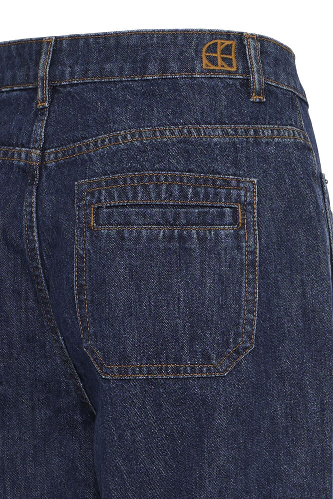 WIDE LEG JEANS WITH PATCH POCKETS - Authentic Denim Blue