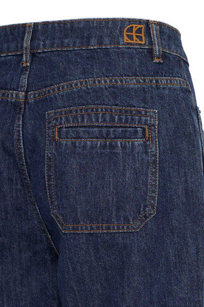 WIDE LEG JEANS WITH PATCH POCKETS - Authentic Denim Blue