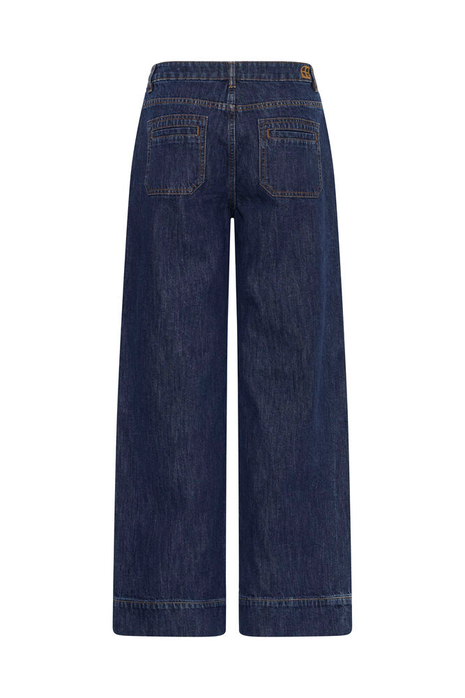 WIDE LEG JEANS WITH PATCH POCKETS - Authentic Denim Blue