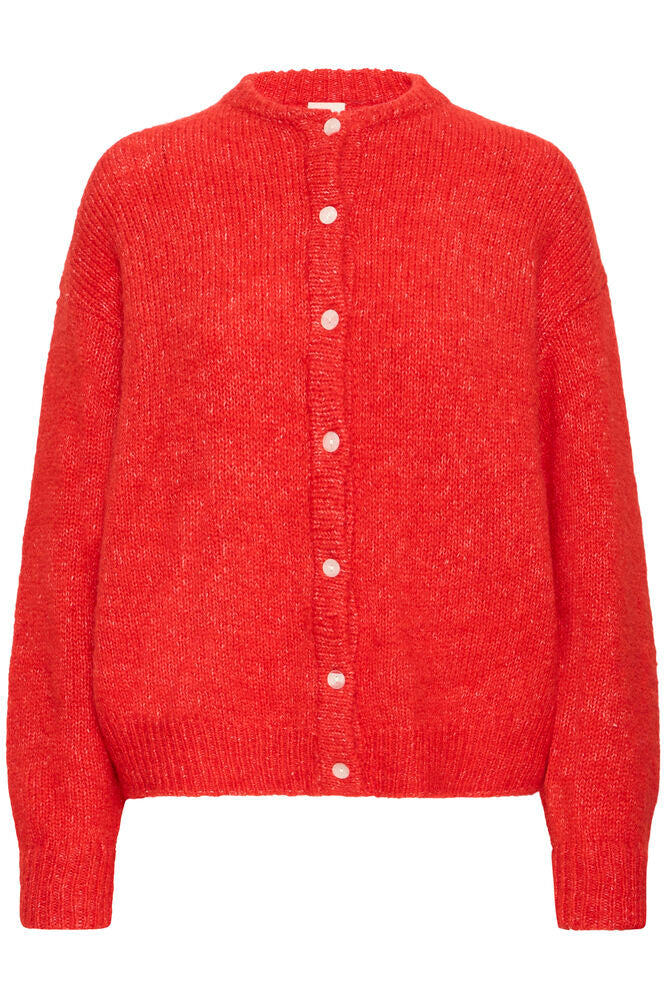 POINSETTIA RED CARDIGAN