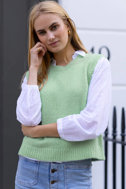 ASPIG ALPACA BLEND KNITTED TANK - Light Sage