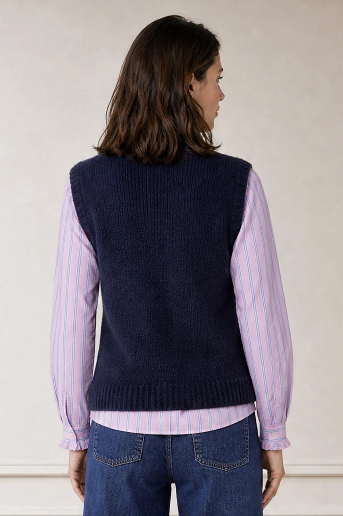 ASPIG ALPACA BLEND KNITTED TANK - Navy