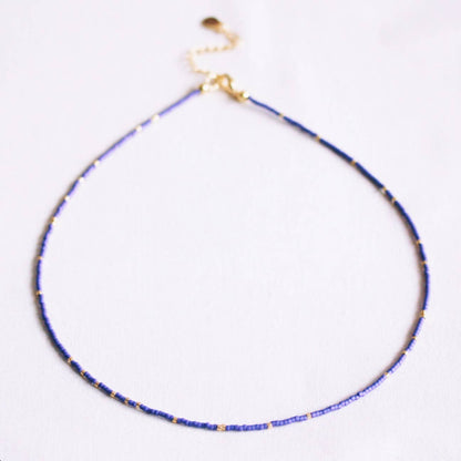 Miyuki necklace - purple/gold-plated