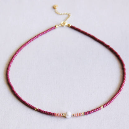 Sunkissed Cherry Miyuki Beaded Necklace