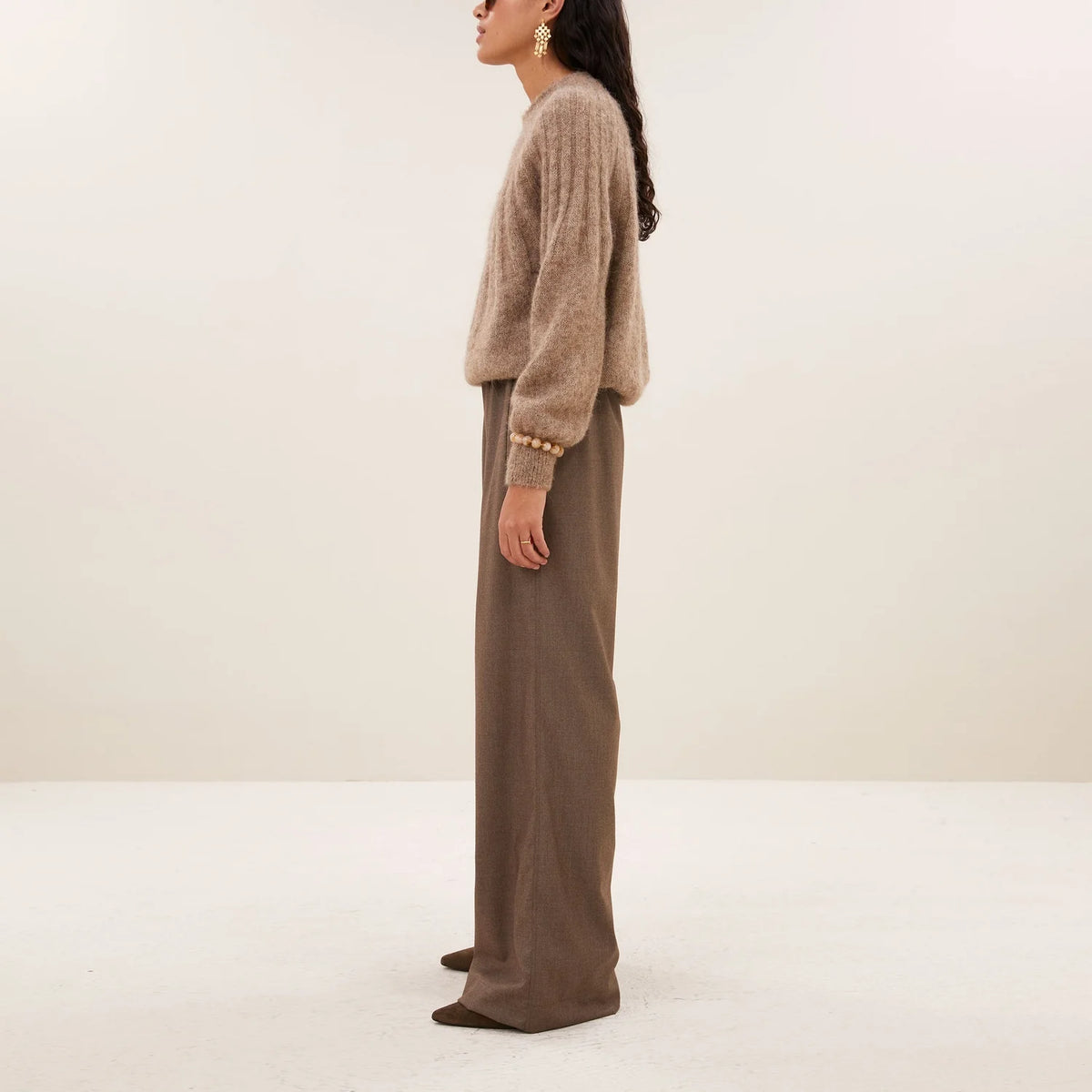 ZOE ALPACA BLEND JUMPER - Biscuit Melee