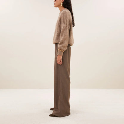 ZOE ALPACA BLEND JUMPER - Biscuit Melee