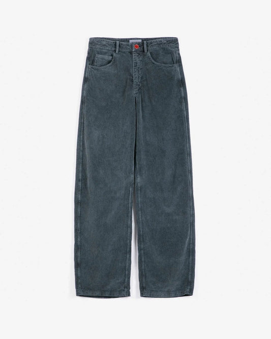 CORDUROY BARREL TROUSERS - Dark Grey