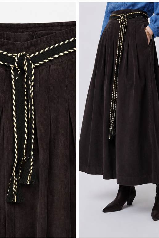 BETINA SKIRT - Liquorice Cord