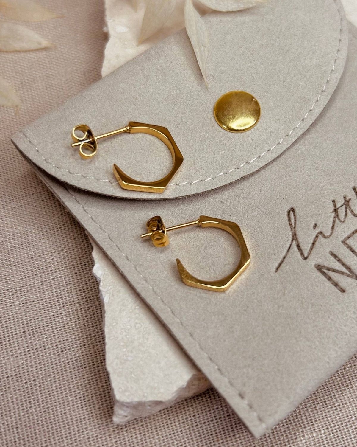 Everyday Gold Hexagon Hoop Earrings