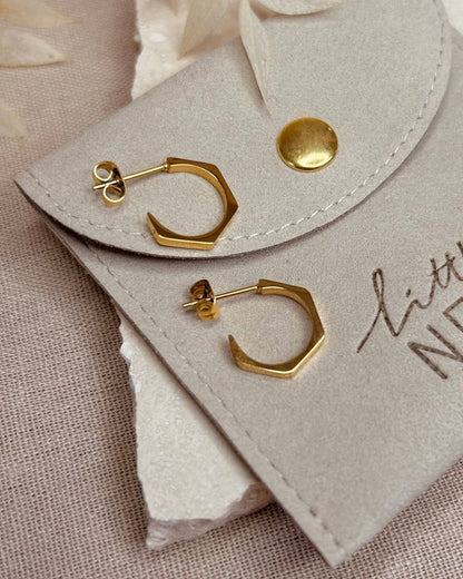 Everyday Gold Hexagon Hoop Earrings