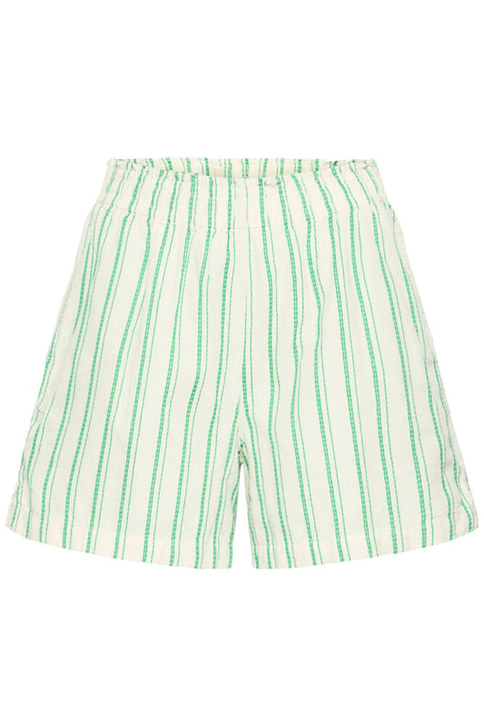 GREEN STRIPED SHORTS