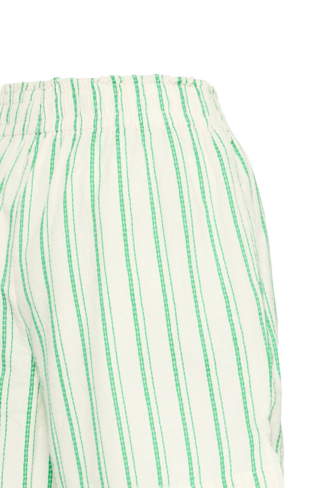 GREEN STRIPED SHORTS