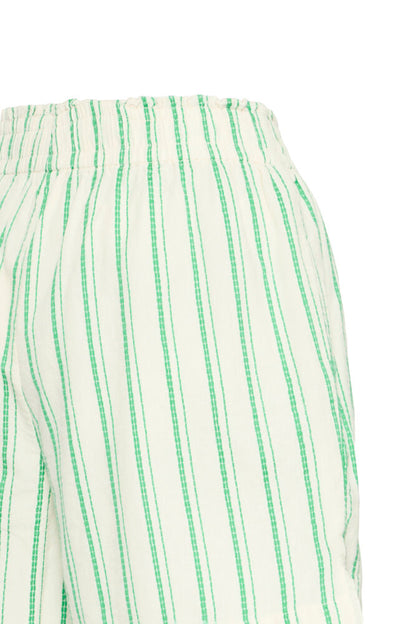 GREEN STRIPED SHORTS