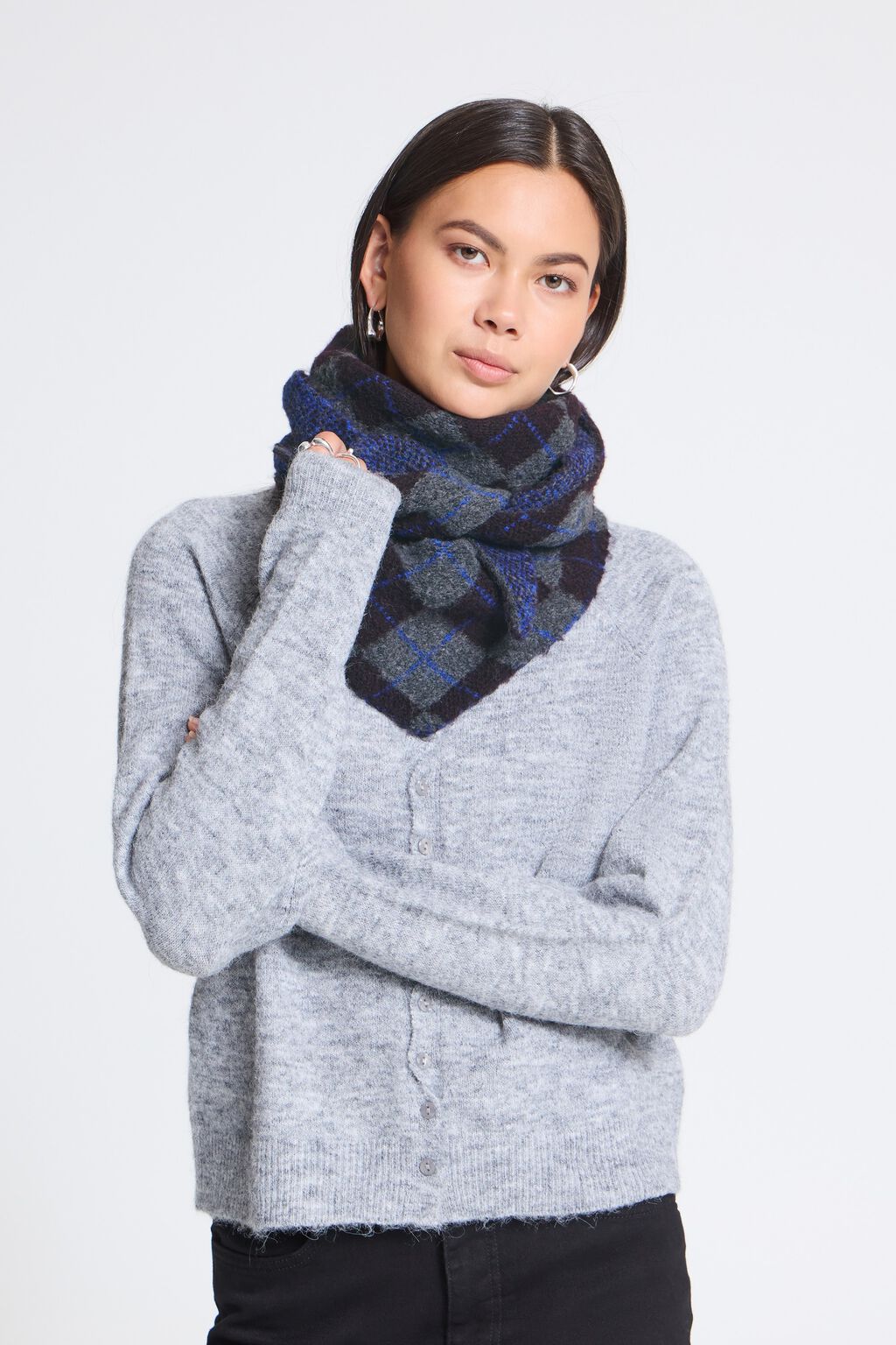 AGYLE TRIANGLE SCARF - Blue & Grey