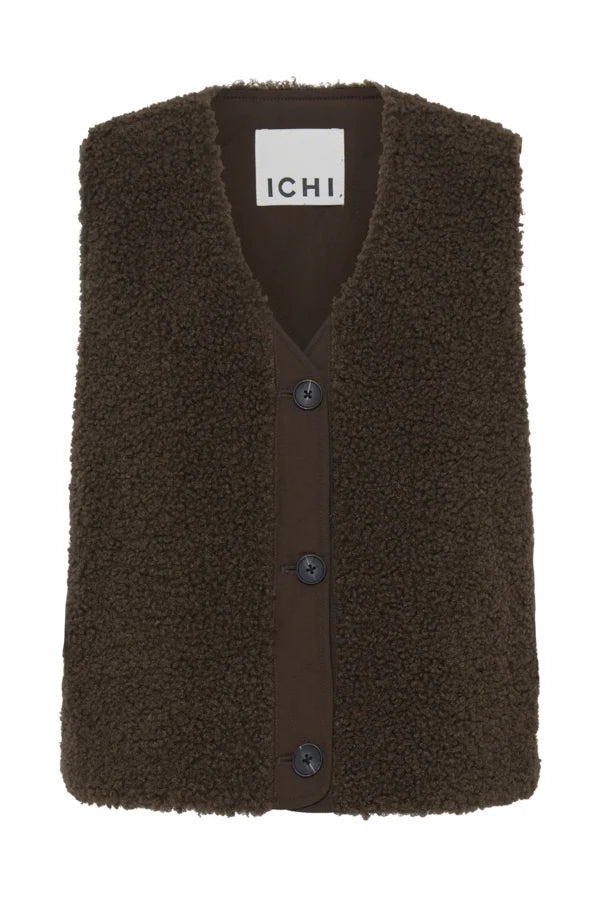 FLEECE VEST -Coffee Bean Brown