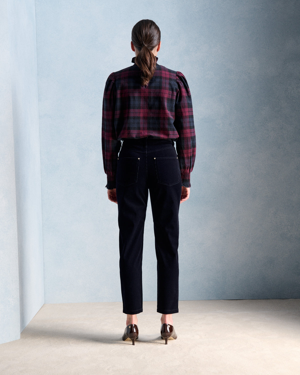 ERNESTINE SHIRT - BURGUNDY & NAVY