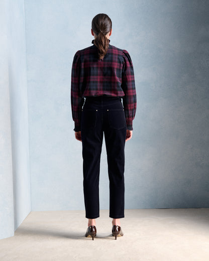 ERNESTINE SHIRT - BURGUNDY & NAVY