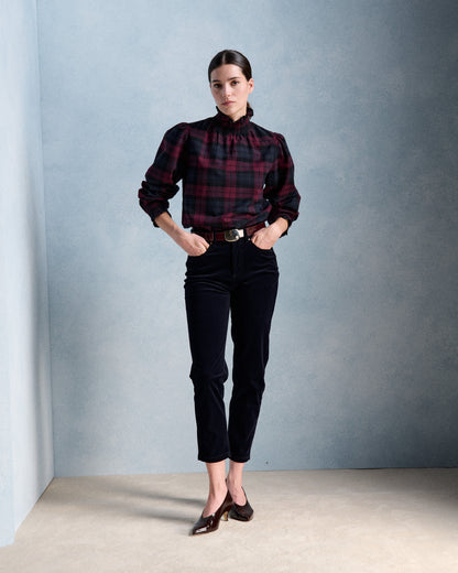 ERNESTINE SHIRT - BURGUNDY & NAVY