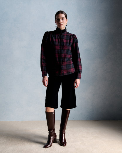 ERNESTINE SHIRT - BURGUNDY & NAVY