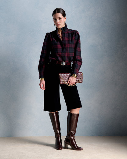 ERNESTINE SHIRT - BURGUNDY & NAVY