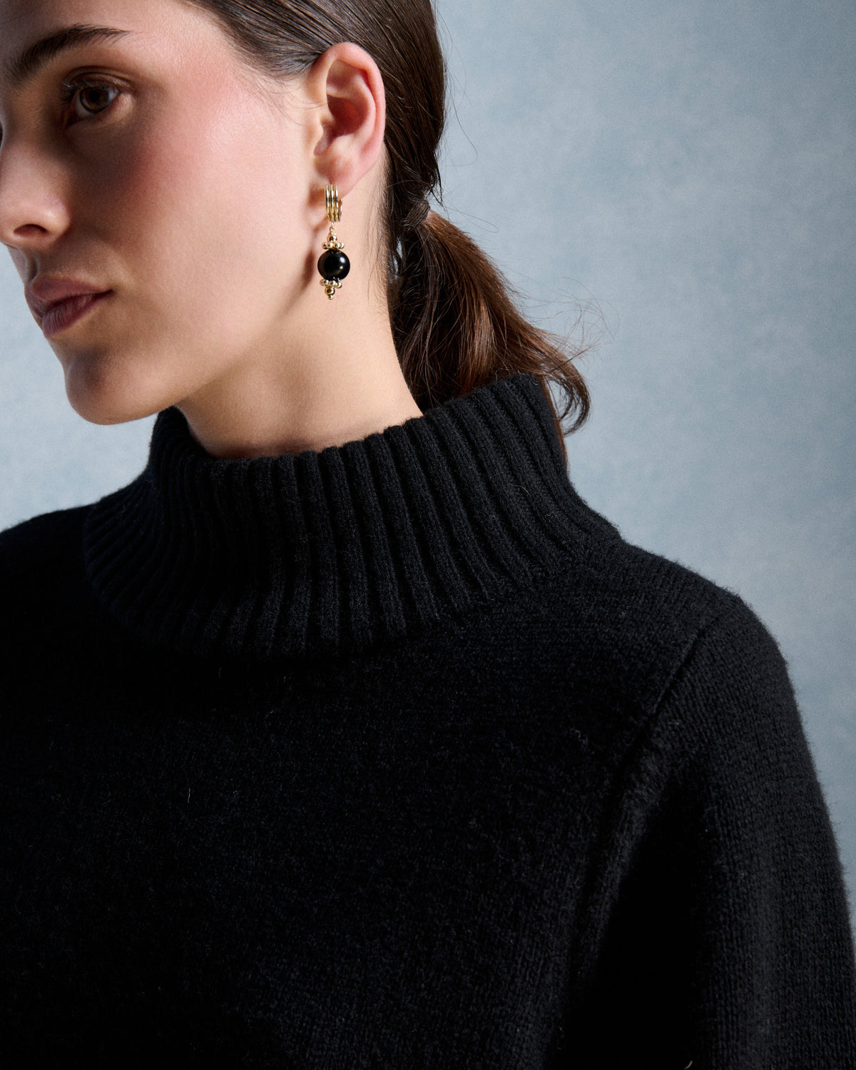 MEGANE MERINO WOOL TURTLENECK - Navy
