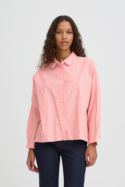 PINK STRIPE COTTON SHIRT