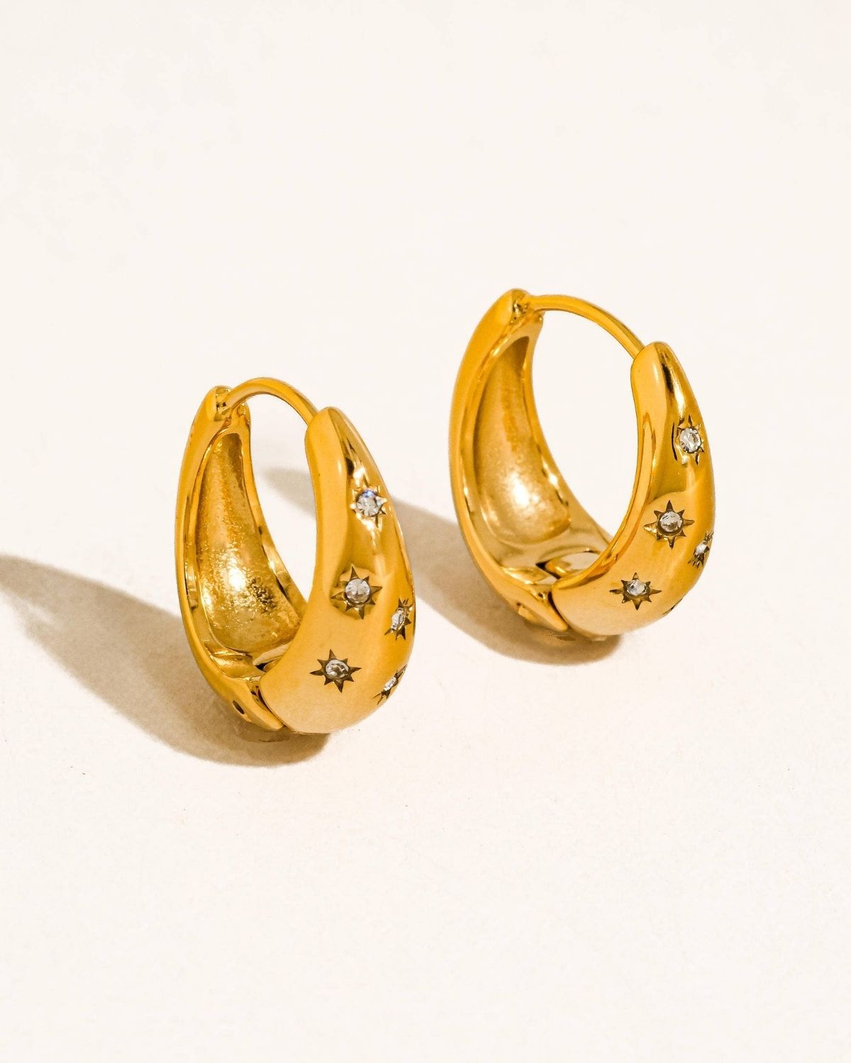 Solira 18K Gold Non-Tarnish Star Hoop Earring