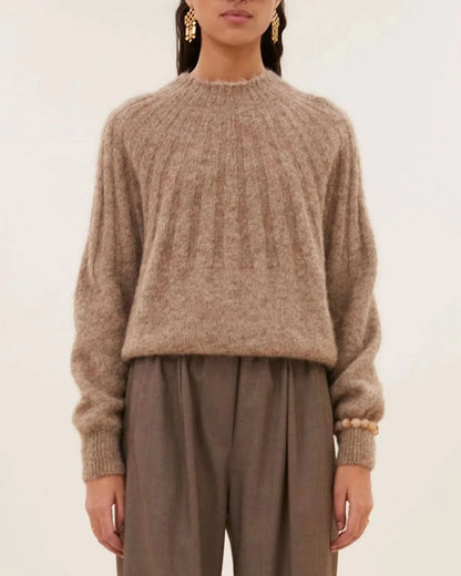 ZOE ALPACA BLEND JUMPER - Biscuit Melee