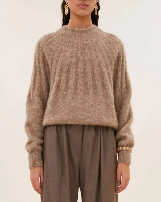 ZOE ALPACA BLEND JUMPER - Biscuit Melee
