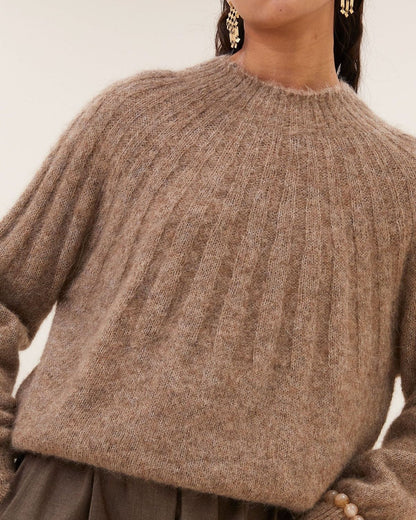 ZOE ALPACA BLEND JUMPER - Biscuit Melee