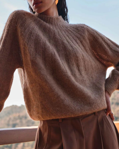 ZOE ALPACA BLEND JUMPER - Biscuit Melee