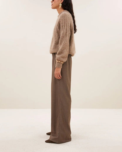 ZOE ALPACA BLEND JUMPER - Biscuit Melee