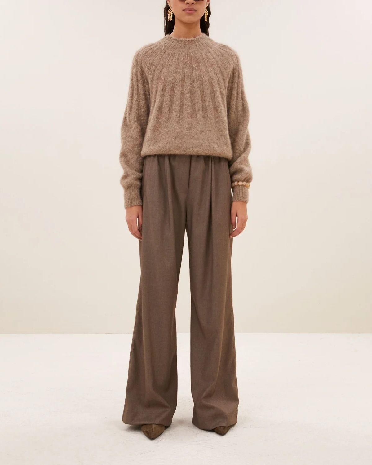 ZOE ALPACA BLEND JUMPER - Biscuit Melee