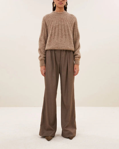 ZOE ALPACA BLEND JUMPER - Biscuit Melee