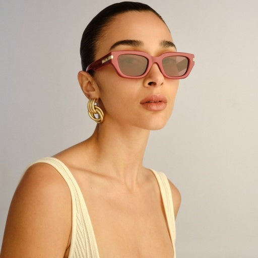 Sunglass Ru Cubito Burgundy Square Sunglasses | Casa Ru