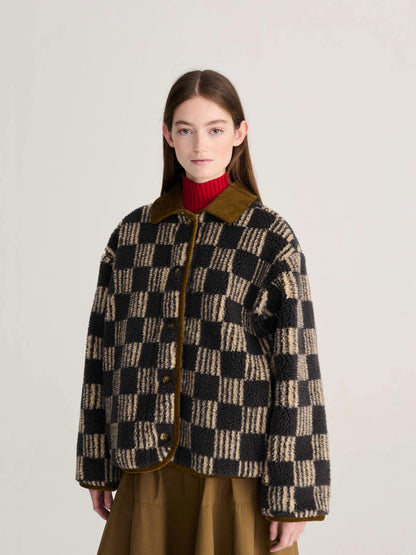 BOBO CHOSES Almost Moiré All Over Sherpa Jacket