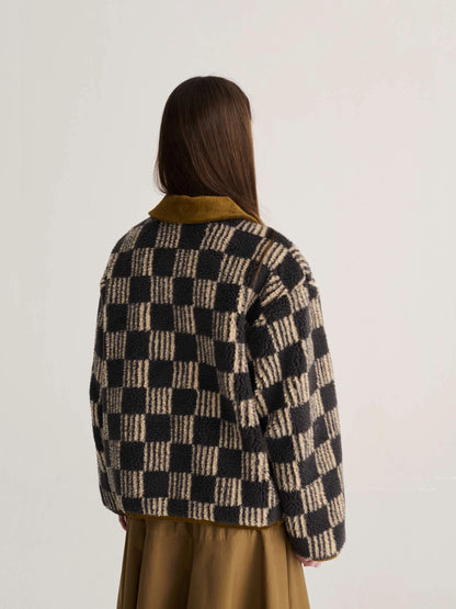 BOBO CHOSES Almost Moiré All Over Sherpa Jacket