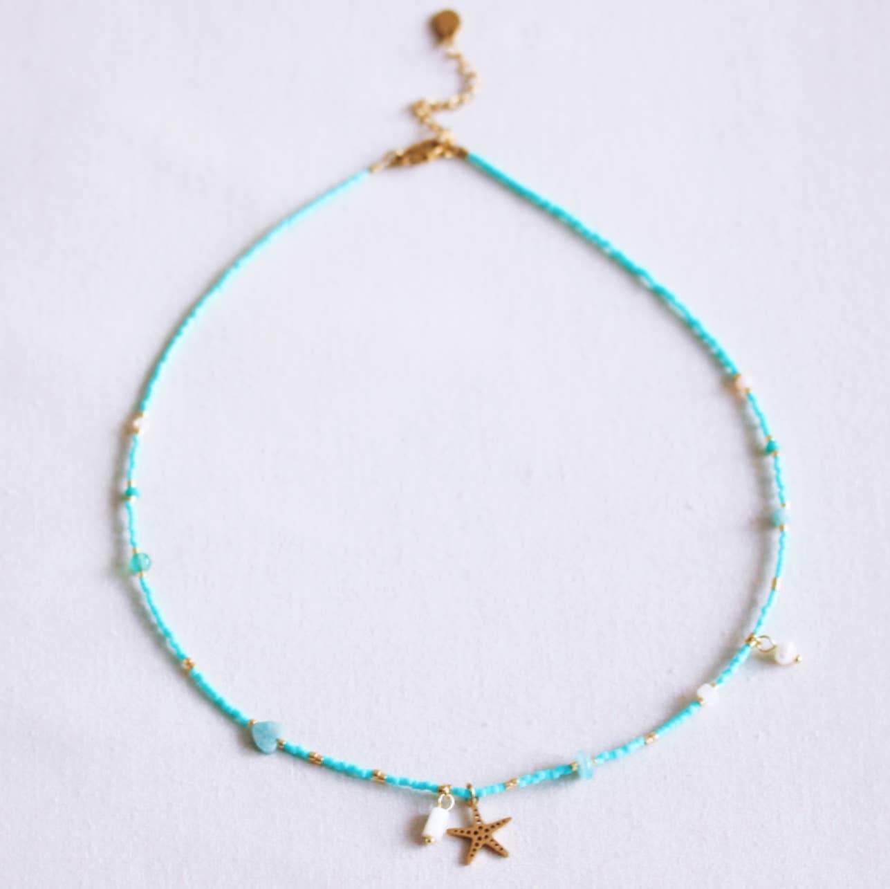 Starfish Beaded Necklace – Mint