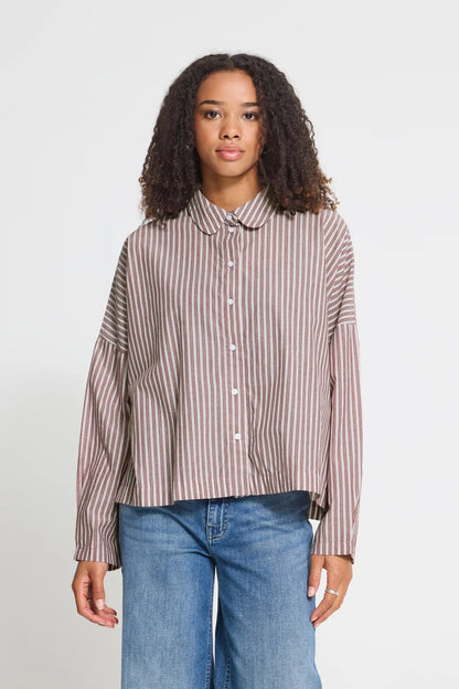 ICHI Striped Shirt - Zinfandel Stripe
