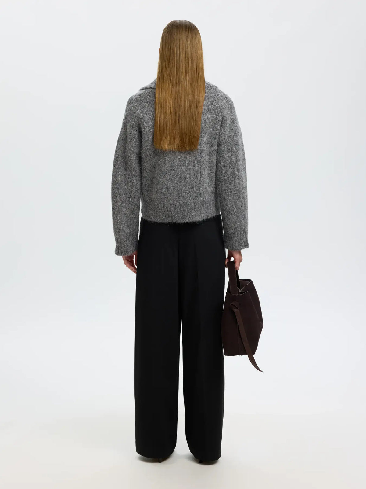 ALPACA BLEND HALF-ZIP JUMPER – Grey